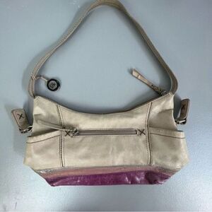THE SAK WOMENS LEATHER PURSE TAN & PURPLE